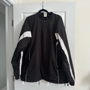Size XXL Men’s VTG Rawlings Black/White 1/4 Zip Pull Over L/S Jersey Wind Shirt